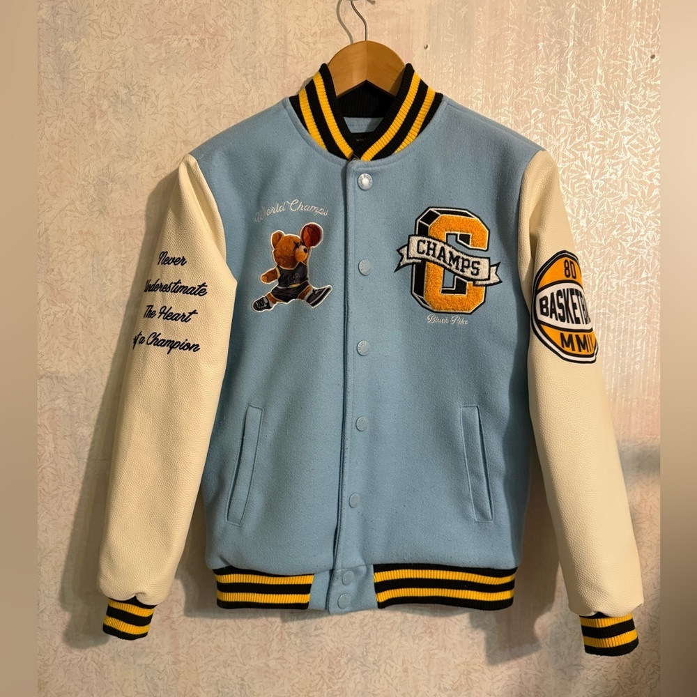 8ight Dstrkt Champion Light.Blue Boy's Varsity Jacket – Underground Clothing
